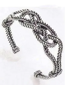 Sterling Silver Carrick Bend Knot Cuff Bracelet