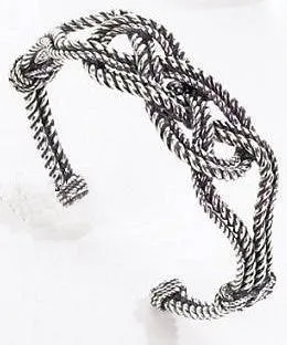 Sterling Silver Carrick Bend Knot Cuff Bracelet