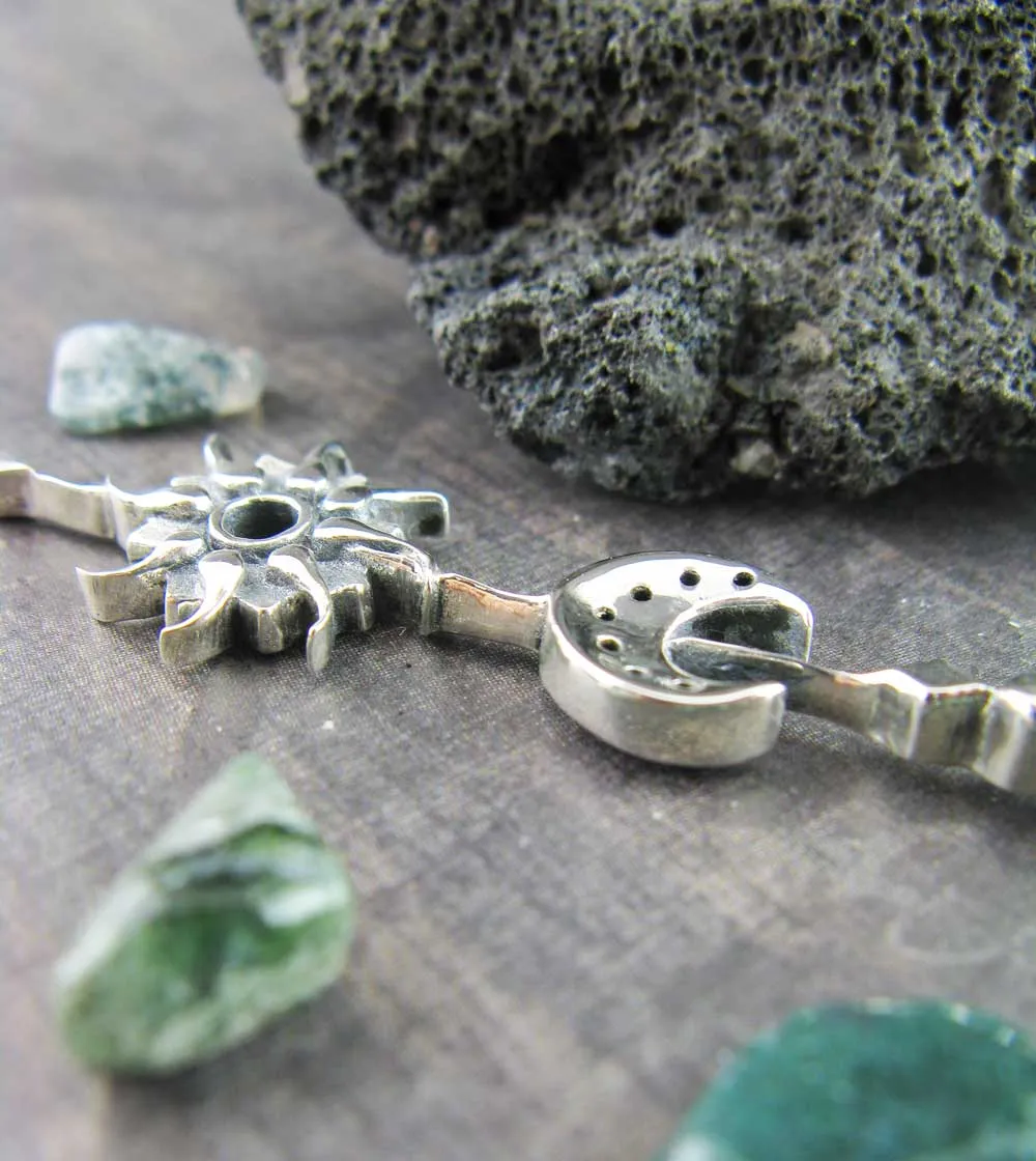 Sun & Moon Stick Pendant Necklace, Handmade **Pls. READ DESCRIPTION**
