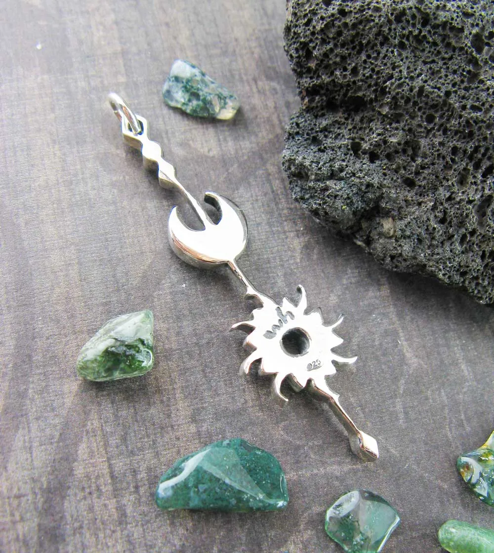 Sun & Moon Stick Pendant Necklace, Handmade **Pls. READ DESCRIPTION**