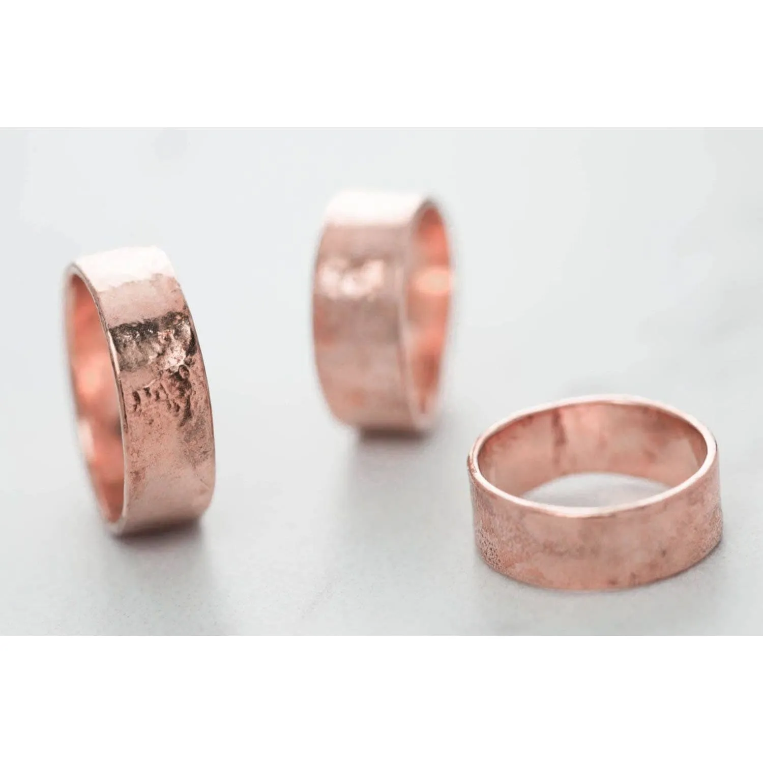 Textured Cigar Band 7mm in Rose Gold