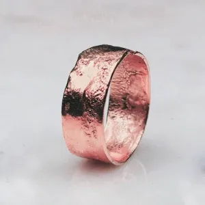 Textured Cigar Band 7mm in Rose Gold