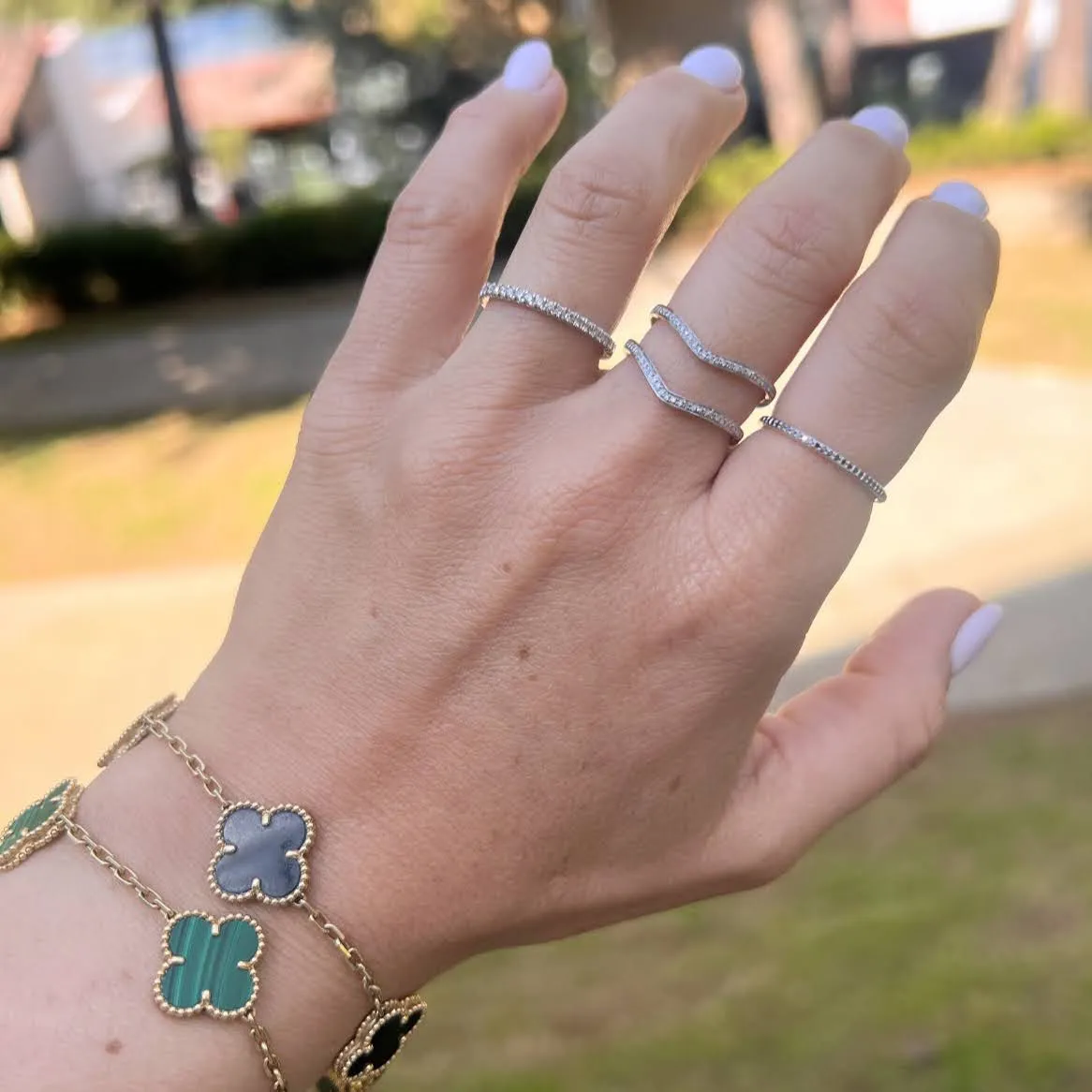 Thin Half Way Diamond Ring