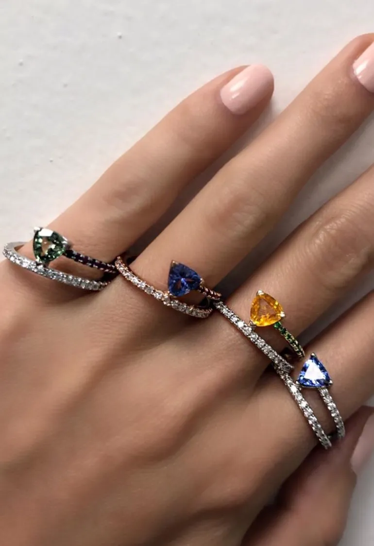 Trillion Tanzanite Wrap Around Ring