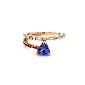 Trillion Tanzanite Wrap Around Ring