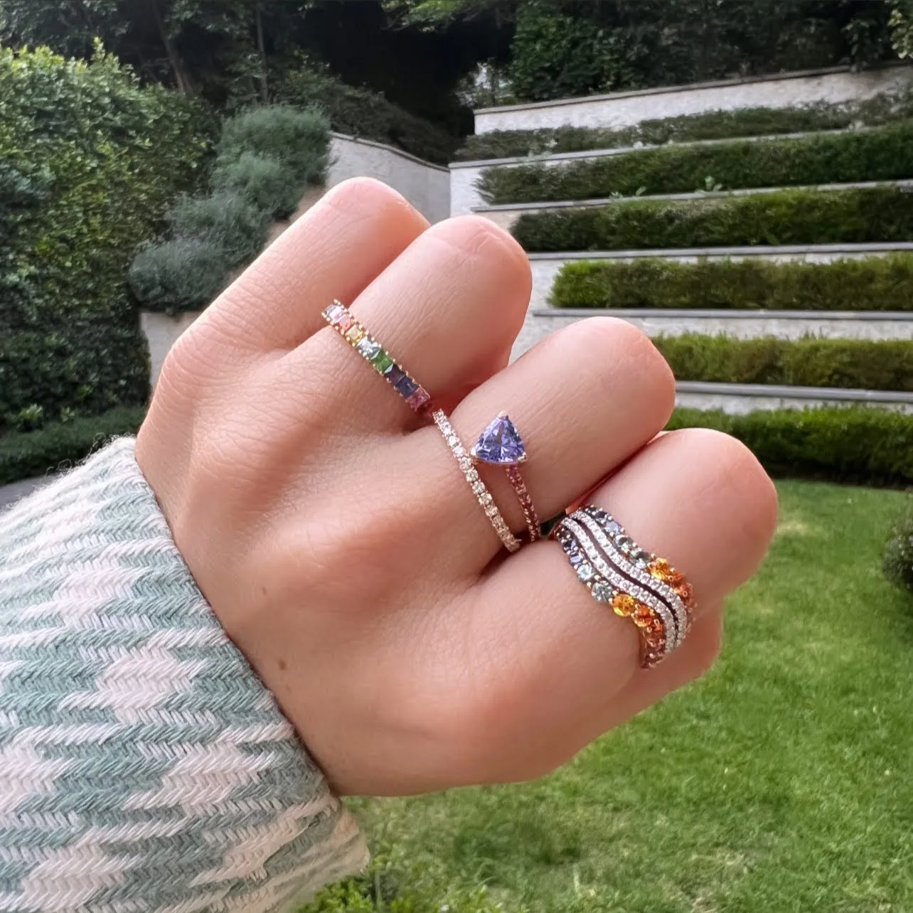 Trillion Tanzanite Wrap Around Ring