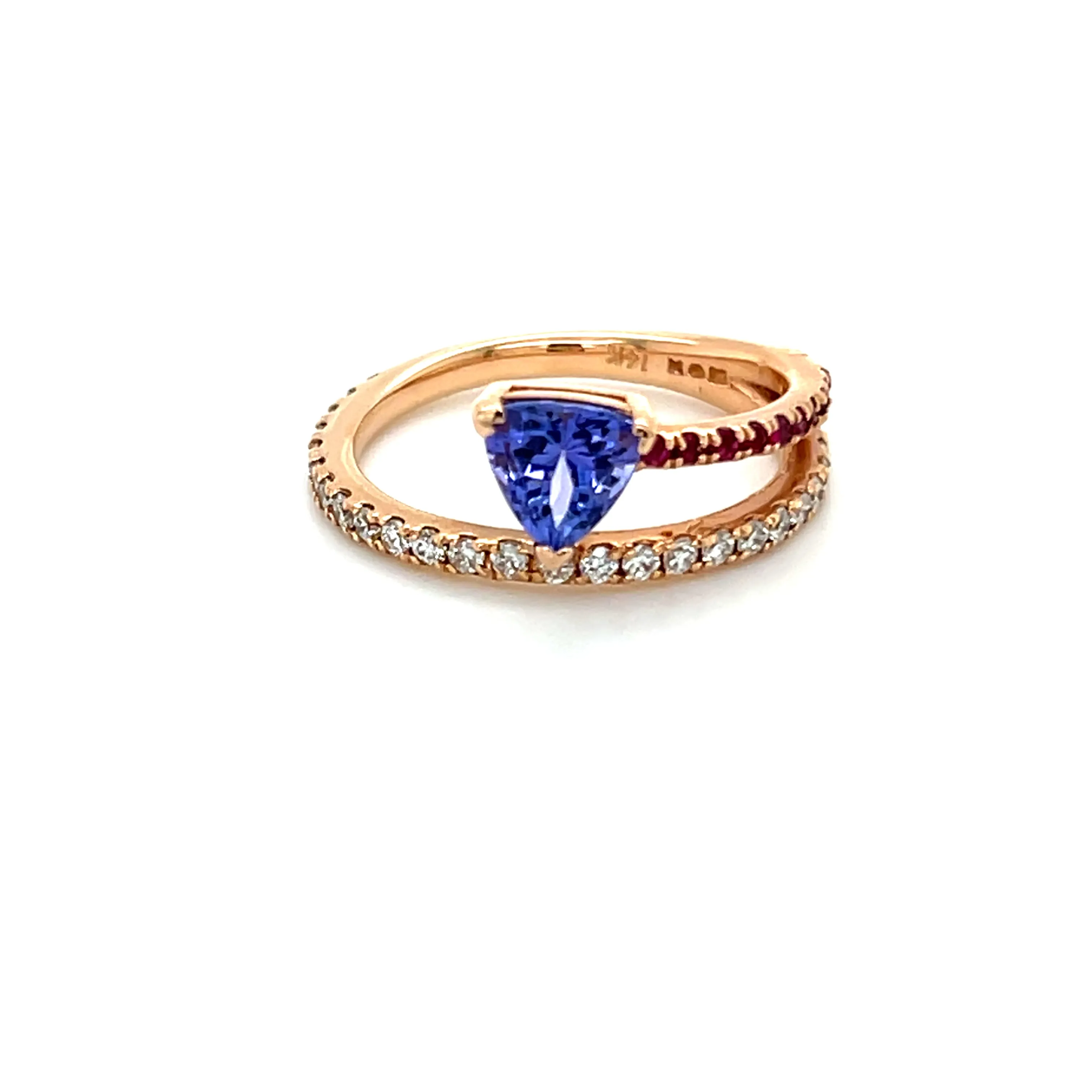 Trillion Tanzanite Wrap Around Ring