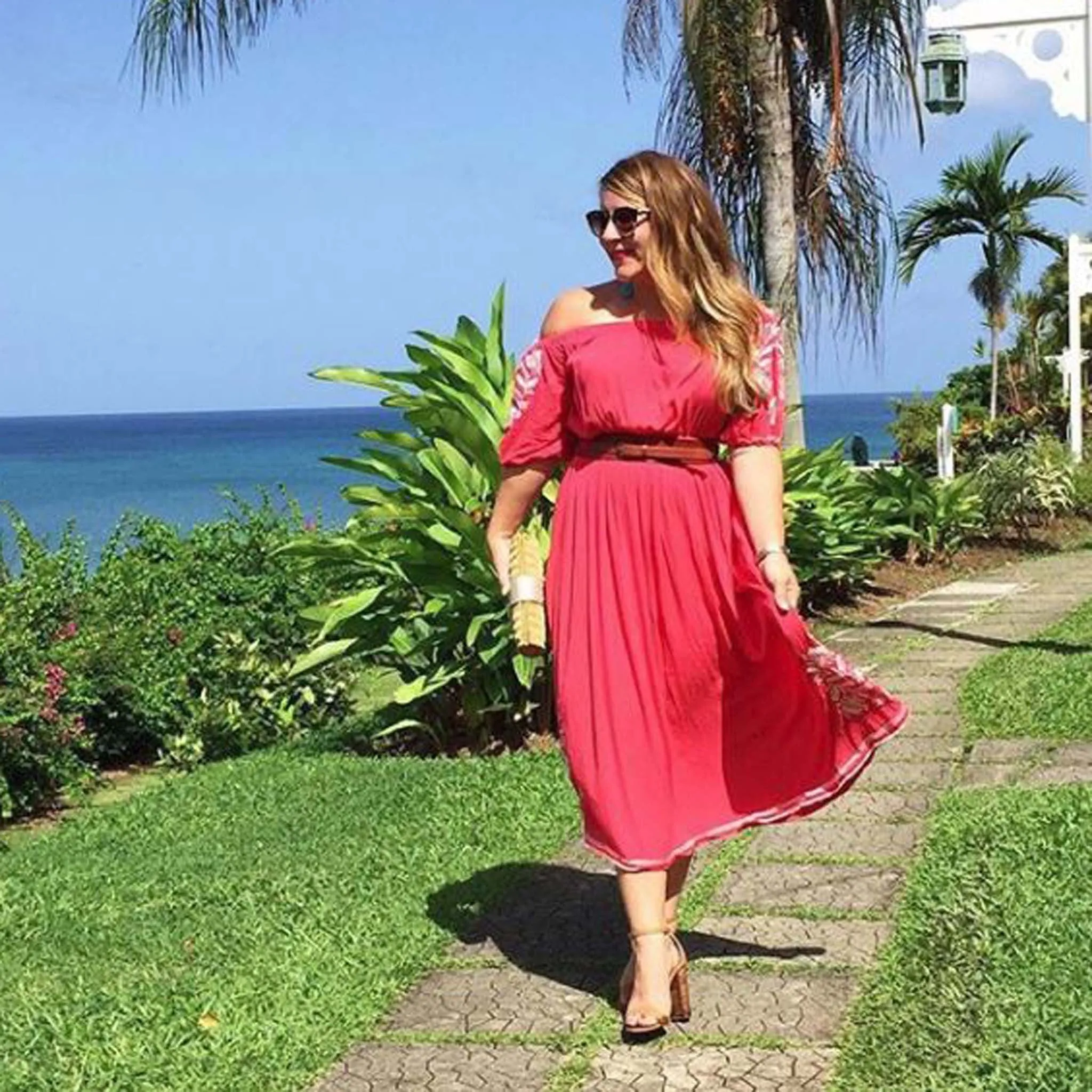 Tulum Maxi Dress in Coral