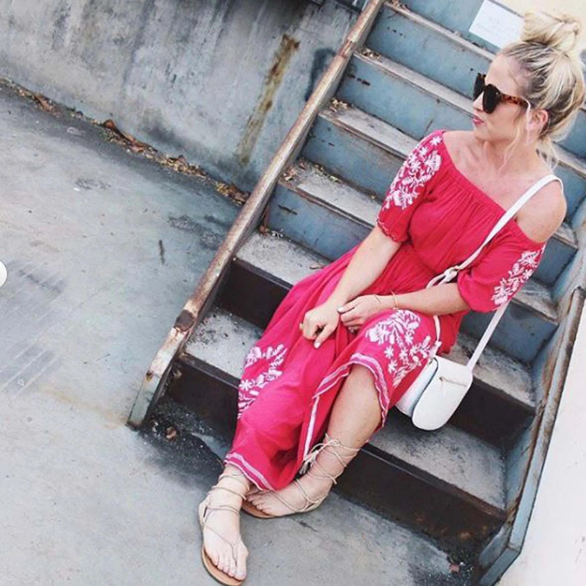 Tulum Maxi Dress in Coral