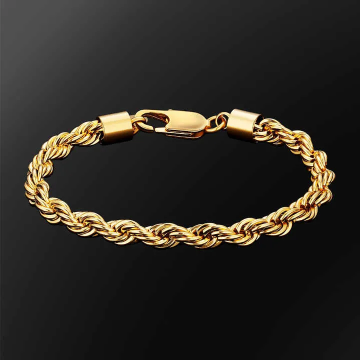 Twisted Rope Bracelet Hip Hop -سوار حبل ملتوي