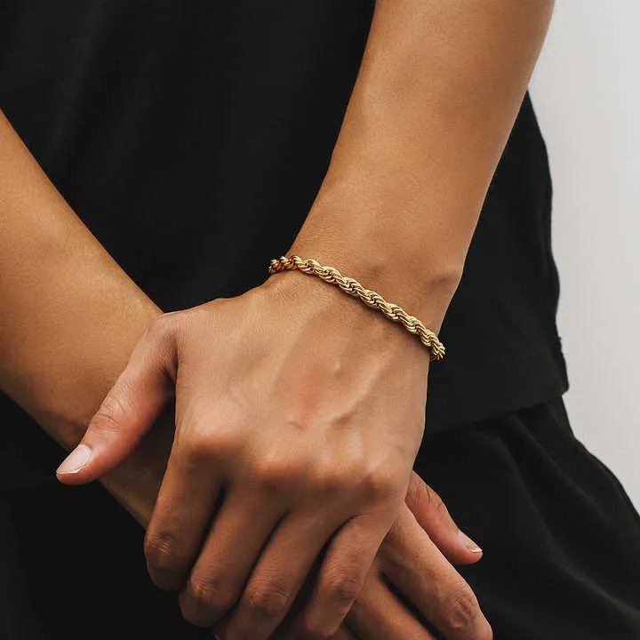 Twisted Rope Bracelet Hip Hop -سوار حبل ملتوي