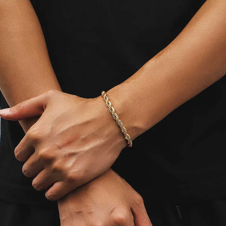 Twisted Rope Bracelet Hip Hop -سوار حبل ملتوي