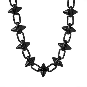 Urban Chic Titanium Necklace with Geometric Diamond Pendant
