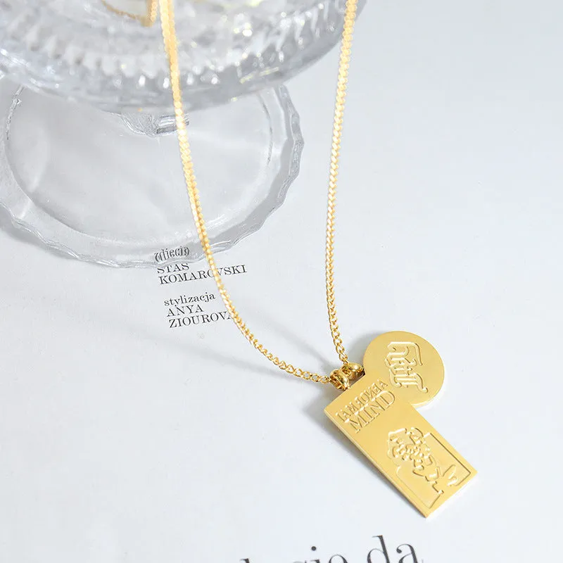 Urban Fusion Titanium Necklace with Abstract Hip Hop Street Art Design