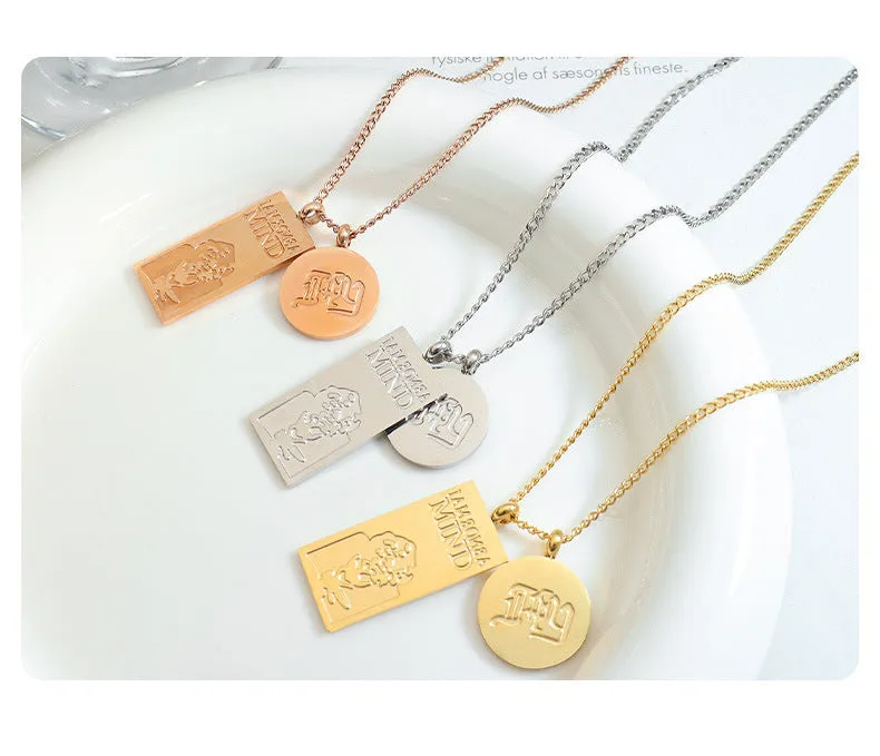 Urban Fusion Titanium Necklace with Abstract Hip Hop Street Art Design