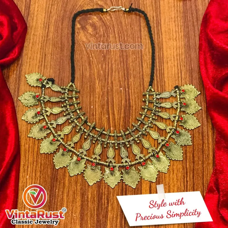 Vintage Coins and Metal Spikes Choker Necklace