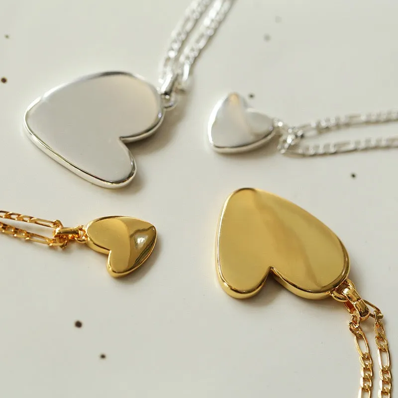Vintage Heart Pendant Necklace Two Sizes (Purchase Individually)