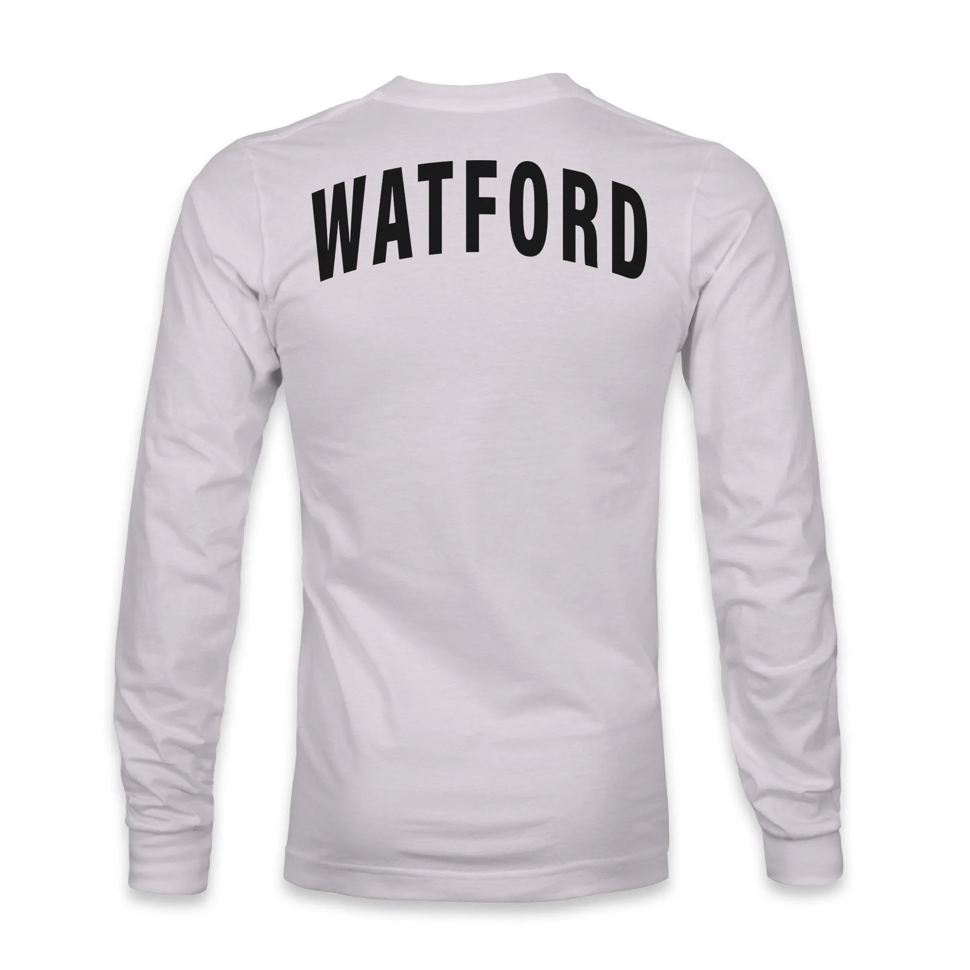 Watford Team Arch Cotton Long Sleeve T-Shirt - Silver