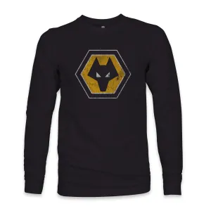 Wolverhampton Wanderers Color Badge Cotton Long Sleeve T-Shirt - Black