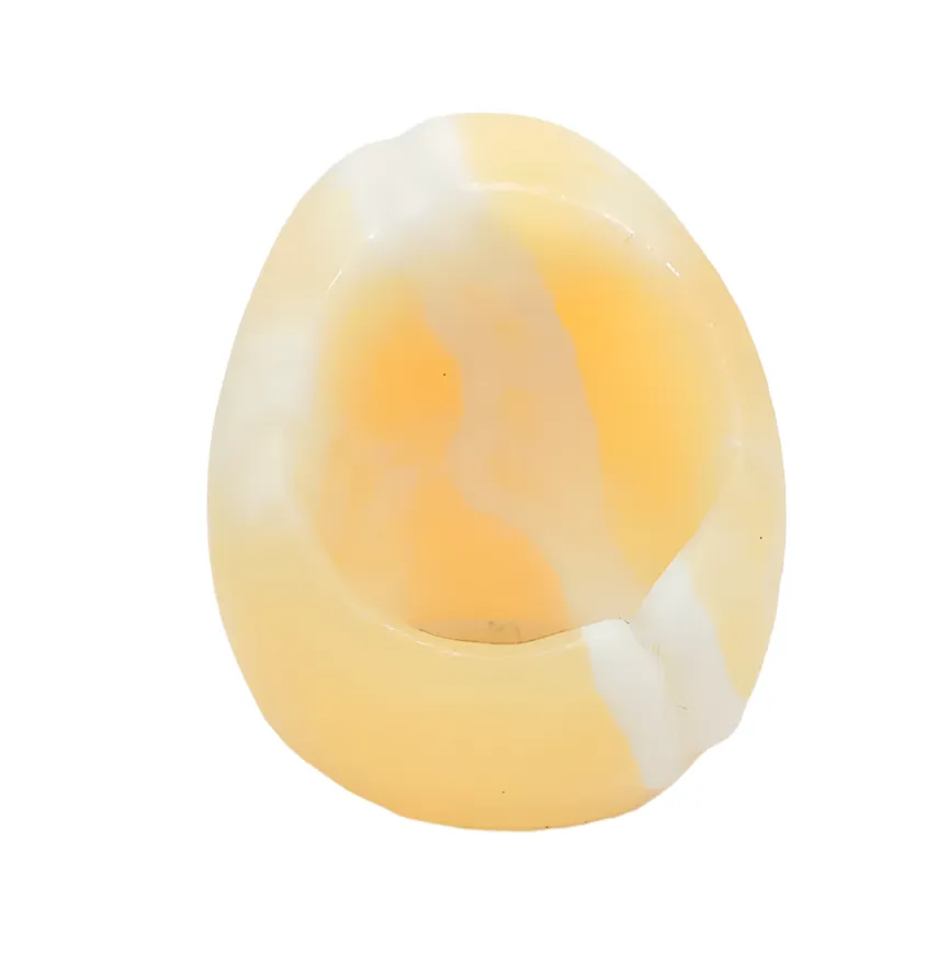 Yellow Calcite Crystal Skull Ring