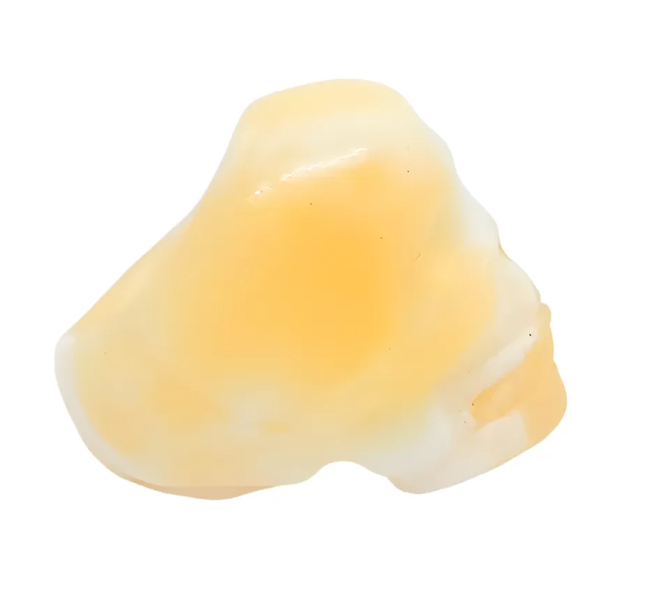 Yellow Calcite Crystal Skull Ring