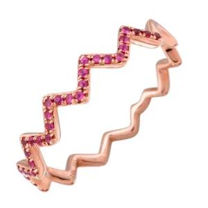 Zig Zag Gemstone Ring