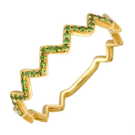 Zig Zag Gemstone Ring