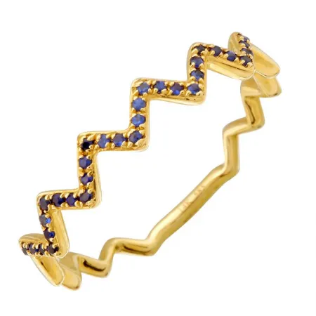 Zig Zag Gemstone Ring