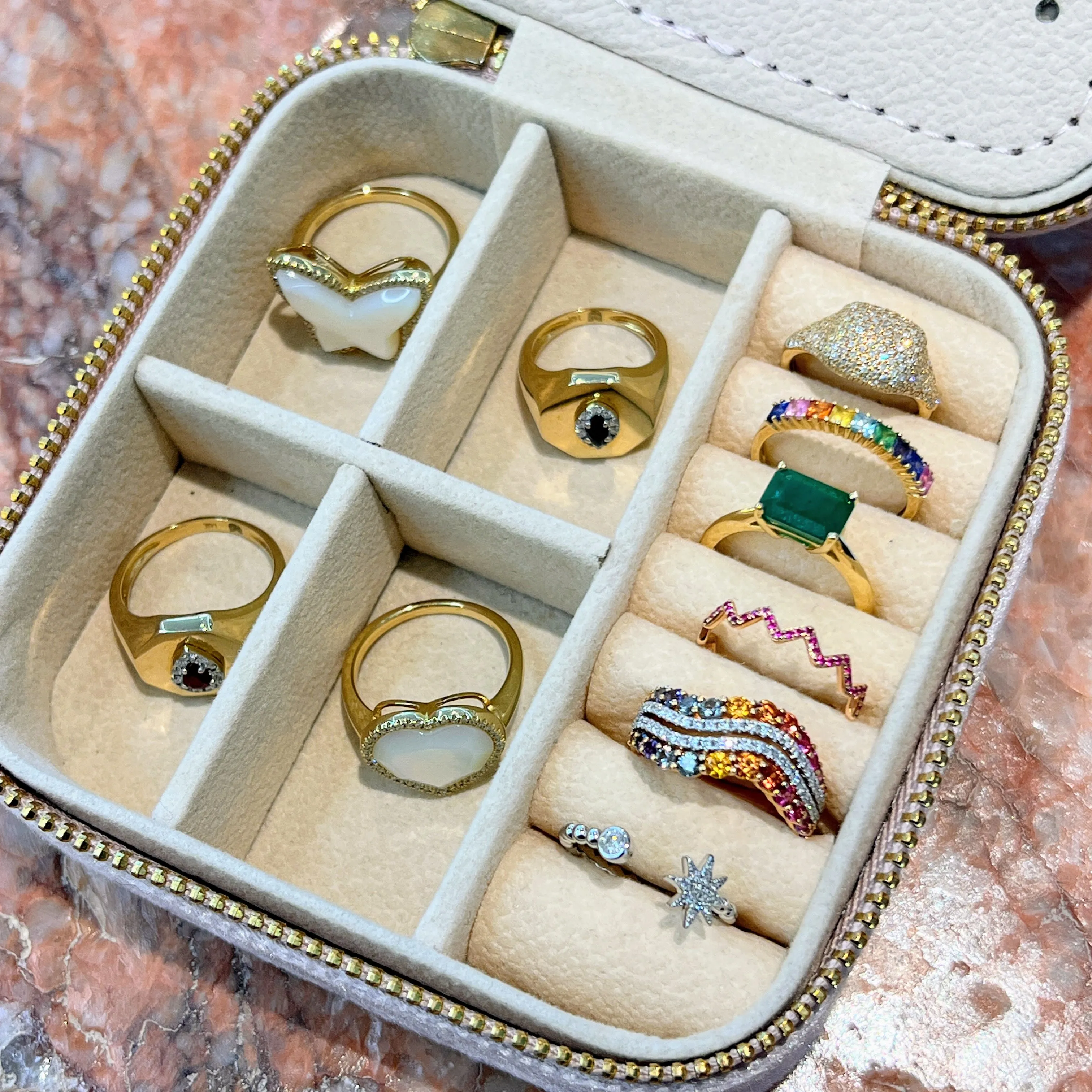 Zig Zag Gemstone Ring