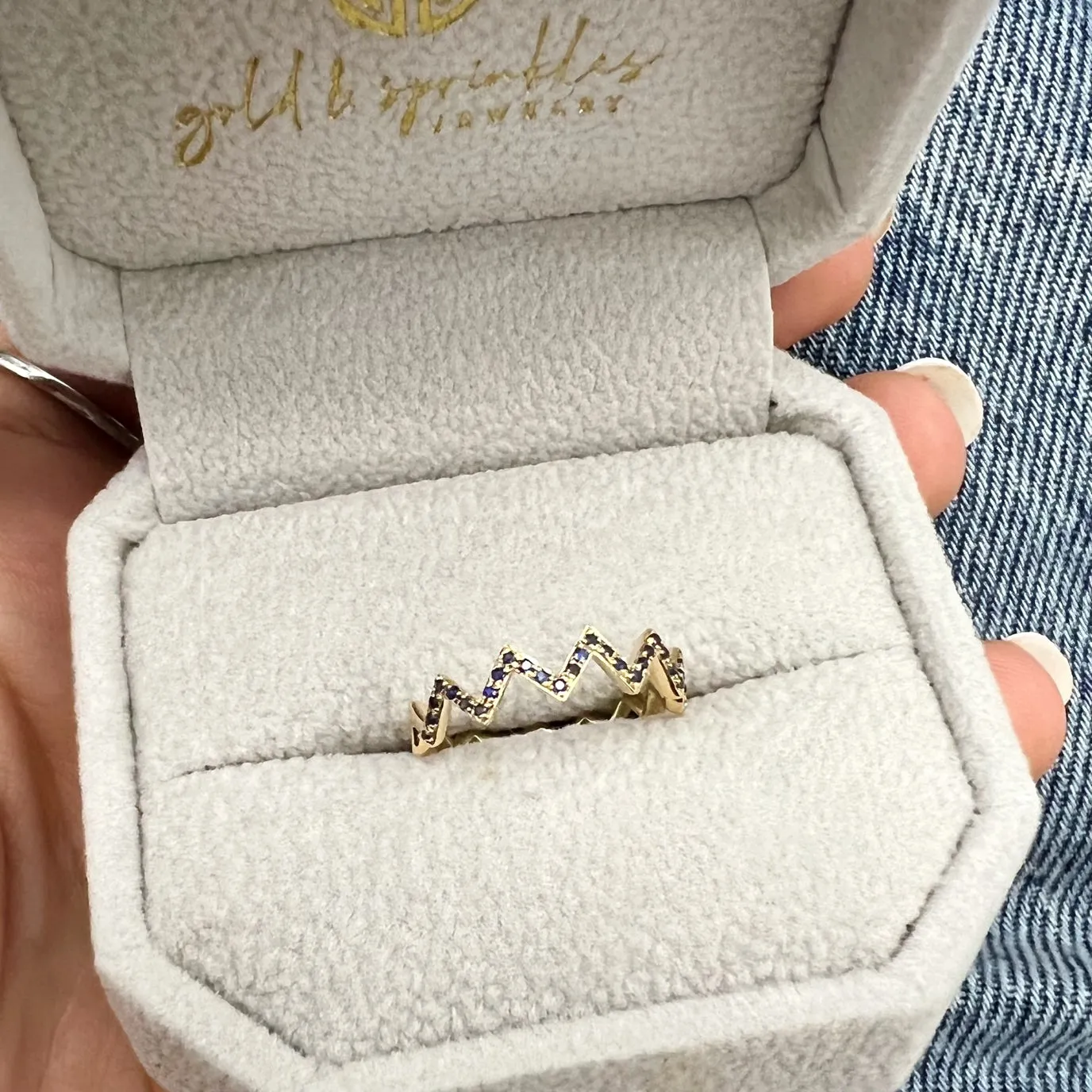 Zig Zag Gemstone Ring